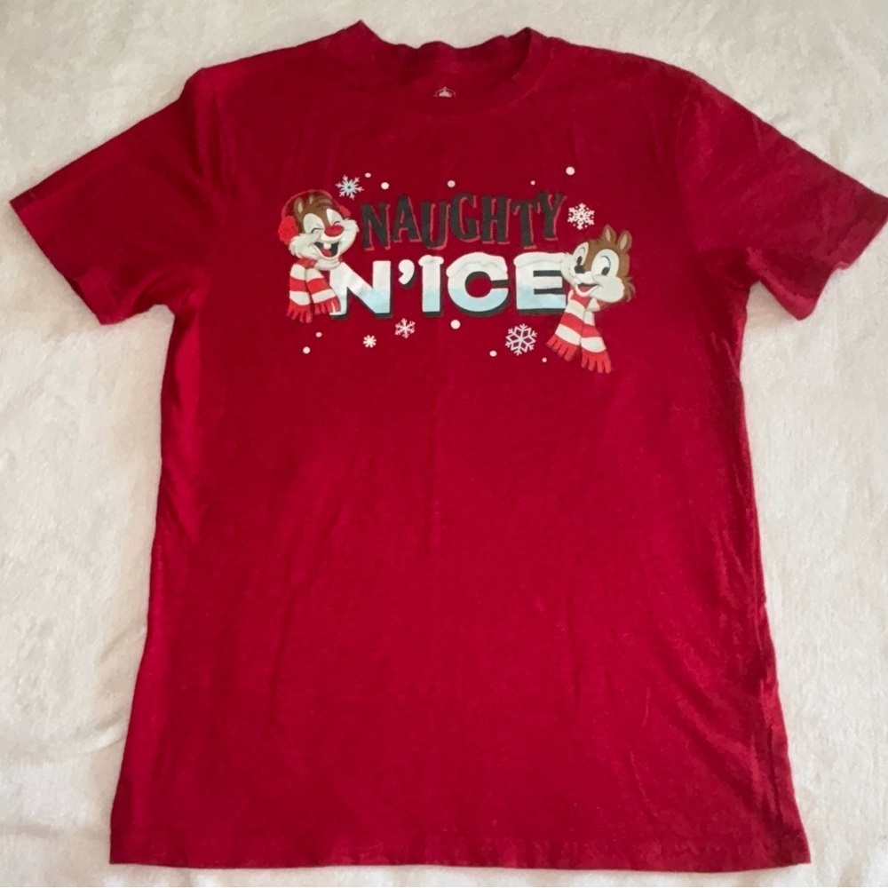 Disney chip and dale Red Shirt with Naughty or Nice